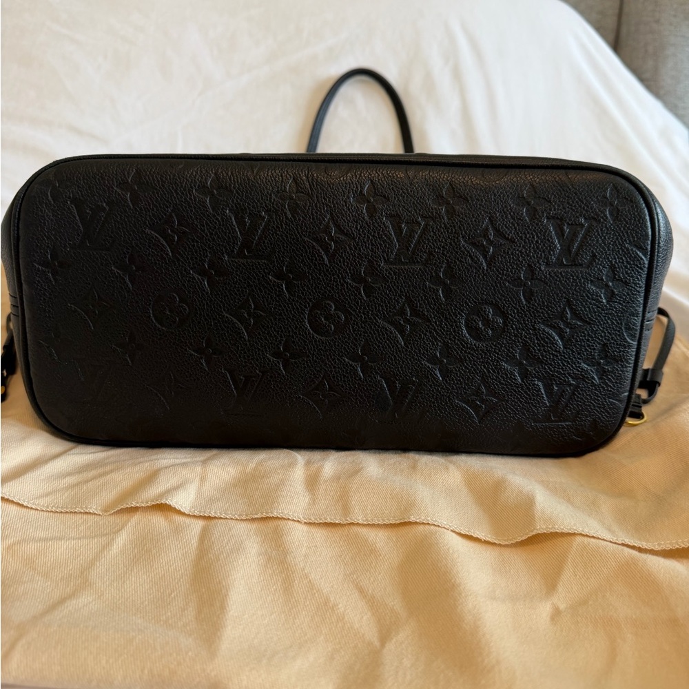 Louis Vuitton Black Embossed Monogram Neverfull Tote - Picture 6 of 16